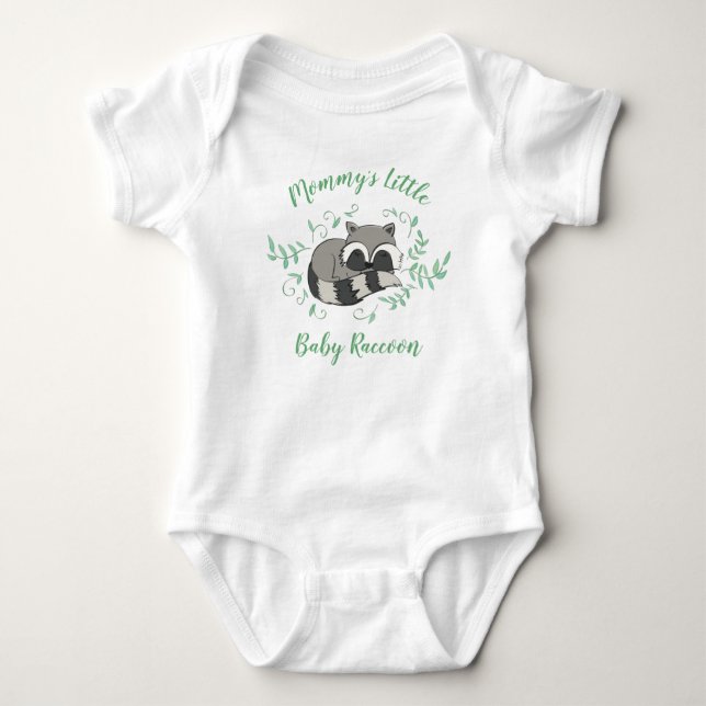 Racoon Baby Shower Woodland Animals Bodysuit (Front)
