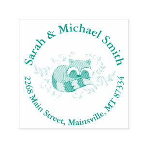 Racoon Baby Shower Woodland Animals Self-inking Stamp