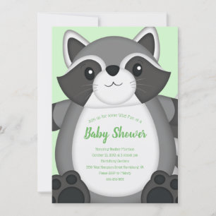 Racoon Baby Shower Woodland Invitation