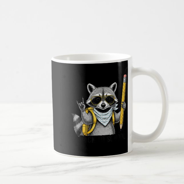 Racoon Back To School Funny For Teacher Boy Girl  Coffee Mug (Right)