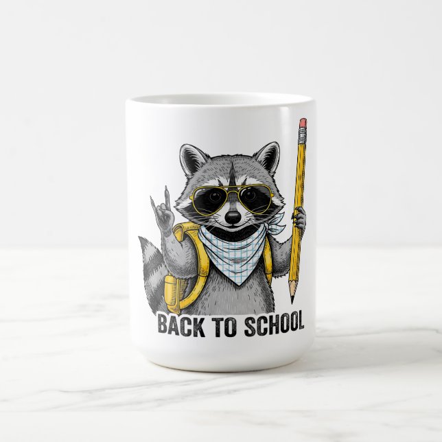 Racoon Back To School Funny Gifts For Kids Coffee Mug (Center)