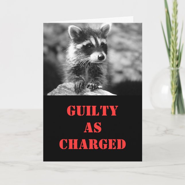 Racoon Belated Birthday Card (Front)