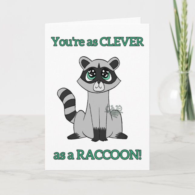 Racoon Birthday Card (Front)
