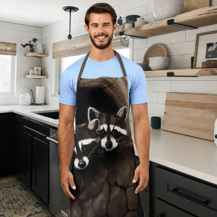 Racoon Brown Cute Tree Apron