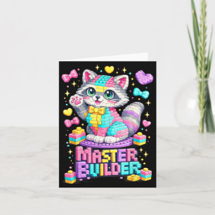 Racoon Building Brick Block Boys Girls Card