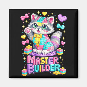 Racoon Building Brick Block Boys Girls Magnet