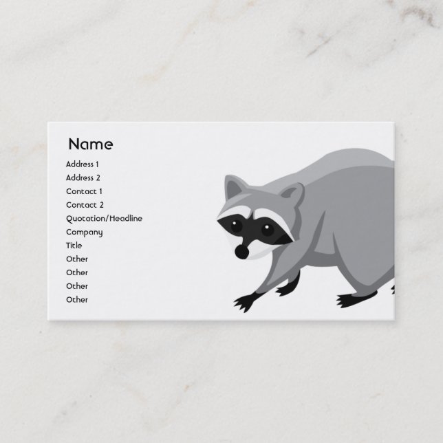 Racoon - Business Card (Front)