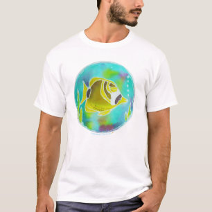 Racoon Butterfly Fish Batik Art T-Shirt