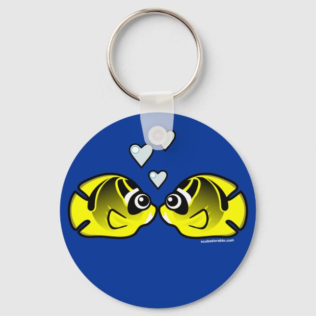 Racoon Butterflyfish Love Key Ring (Front)