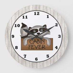 Racoon Cabin Fever wall clock