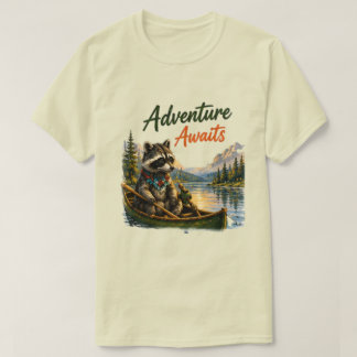 Racoon Camping | Adventure Awaits Outdoor T-Shirt