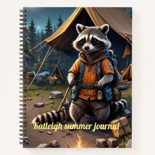 racoon camping adventure notebook