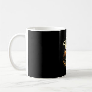 Racoon camping forest adventure vintage sunset coffee mug