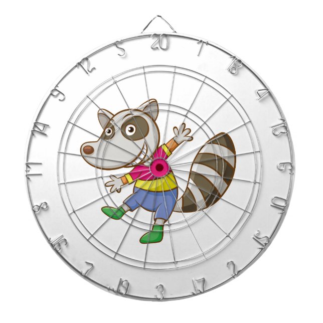Racoon cartoon dartboard (Front)