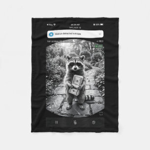 Racoon Cash Door Camera Meme Design Fleece Blanket