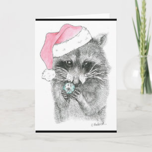 Racoon Christmas Holiday Card