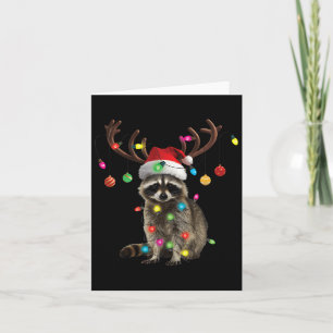 Racoon Christmas Lights Funny Xmas Party Family M Card