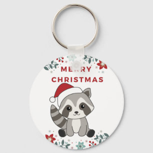 Racoon Christmas Snow Winter Raccoons Keychain