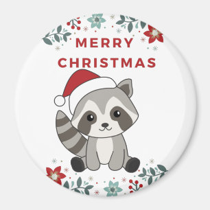 Racoon Christmas Snow Winter Raccoons Magnet