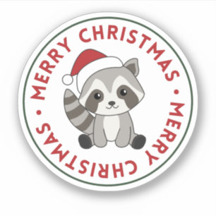Racoon Christmas Snow Winter Raccoons Sticker