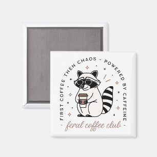 Racoon coffee lover club funny magnet