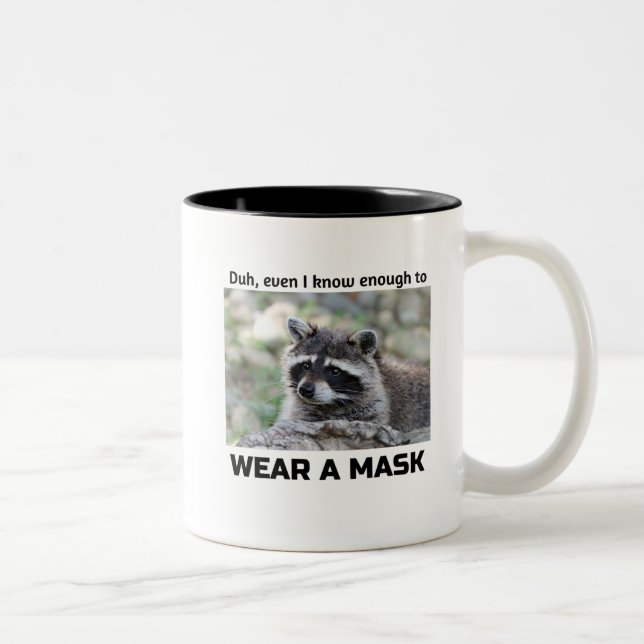 Racoon Covid Metaphor Pour the Java Two-Tone Coff Two-Tone Coffee Mug (Right)