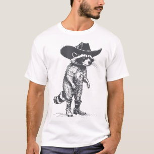 Racoon Cowboy Cowgirl Trash Panda Western T-Shirt