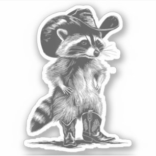 Racoon Cowboy Funny Racoon Graphic Meme Men Women