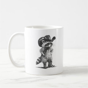 Racoon Cowboy Funny Racoon Graphic Meme Men Women Coffee Mug