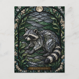 Racoon Creek Woods Illumina Stained Glass Postcard