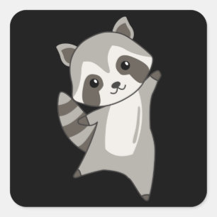 Racoon Cute Animals Children Gift Idea Square Sticker