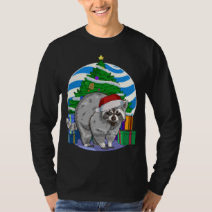 Racoon Cute Santa Christmas Tree Decor T-Shirt