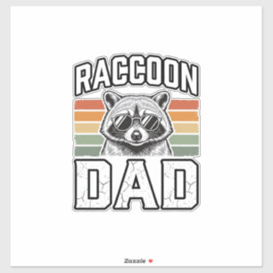 Racoon Dad Vintage Engraving Retro Vector Design_