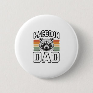 Racoon Dad Vintage Engraving Retro Vector Design_ 6 Cm Round Badge
