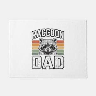 Racoon Dad Vintage Engraving Retro Vector Design_ Doormat