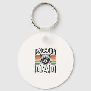 Racoon Dad Vintage Engraving Retro Vector Design_ Key Ring