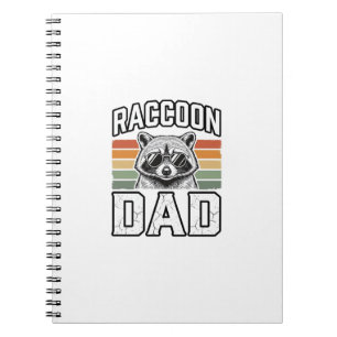 Racoon Dad Vintage Engraving Retro Vector Design_ Notebook