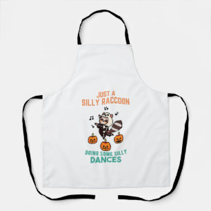 Racoon Dancing Halloween Pumpkin Party Apron