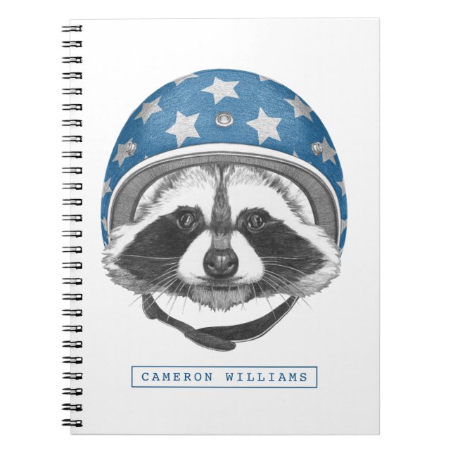 Racoon Daredevil | Add Your Name Notebook (Front)