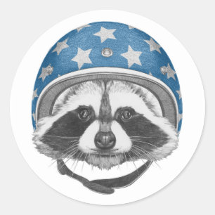 Racoon Daredevil Classic Round Sticker