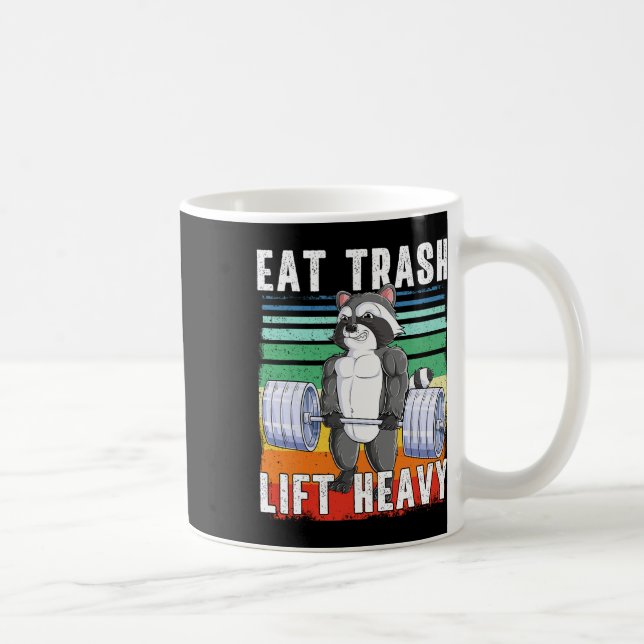 Racoon Deadlift Bodybuilding Garbage Animal Gym F Coffee Mug (Right)