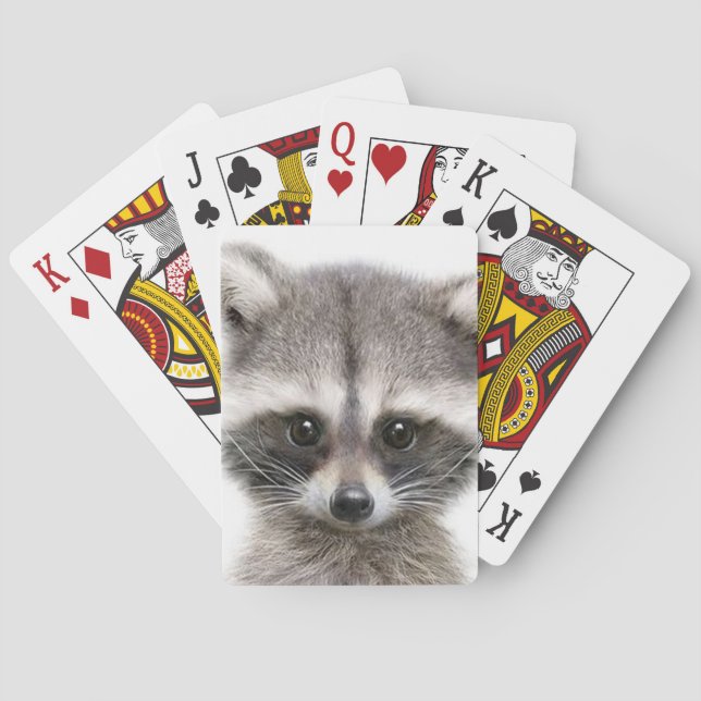 Racoon drawing figure on  Playing Cards (Back)