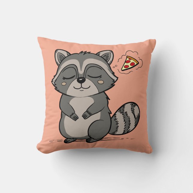 Racoon Dream - Pizza! Cushion (Front)