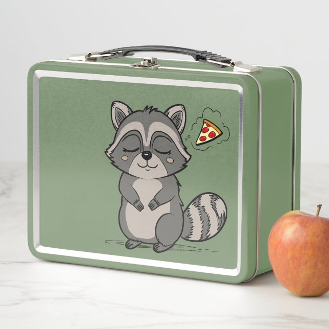Racoon Dream - Pizza! Metal Lunch Box (In Situ)