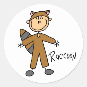 Racoon Dress Up T-shirts and Gifts Classic Round Sticker