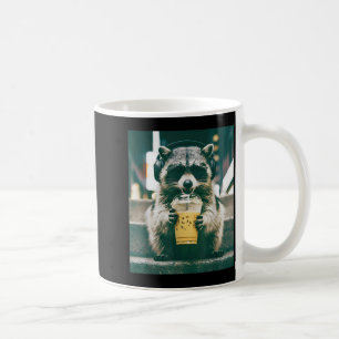 Racoon Drinking Iced Coffee Animal Meme Graphic Mug