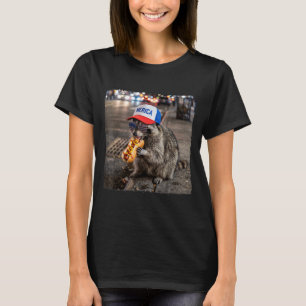 Racoon Eating Hotdog Funny Selfie Meme 4th Of T-Shirt