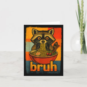 Racoon Eating Japanese Ramen Noodles Men Women Ki Card