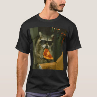Racoon Eating Pizza Animal T-Shirt