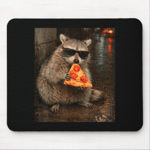 Racoon eating pizza meme funny animal for men mouse pad